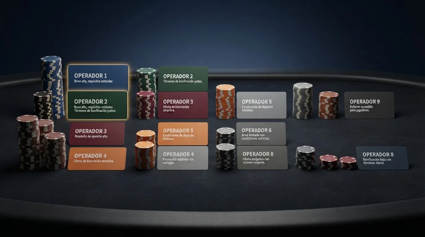 Tabla con los logotipos de los diez casinos online destacados que aceptan depósitos de 10 euros en España