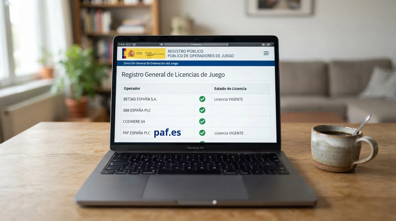 Captura de pantalla del registro público de operadores con licencia en ordenacionjuego.es con el dominio .es destacado
