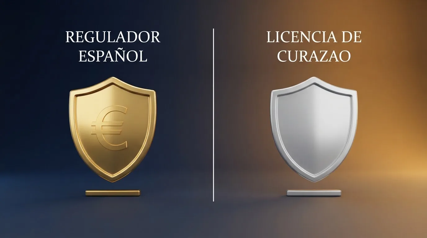 Logotipos oficiales de la DGOJ y de la Junta de Control de Juegos de Curazao colocados uno frente al otro